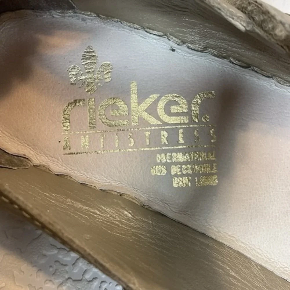 Rieker Tan‎ Closed Toe Slingback Perforated Mary Jane Sandals Women 41/US10-10.5